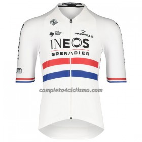 Maglia 2022 INEOS Grenadiers Campione Britannico Manica Corta Bianco